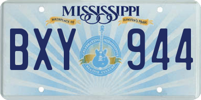 MS license plate BXY944