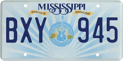 MS license plate BXY945