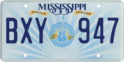MS license plate BXY947