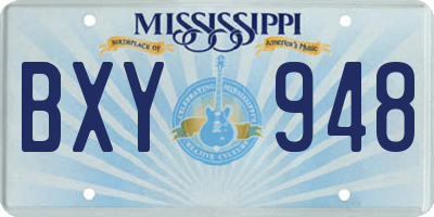 MS license plate BXY948