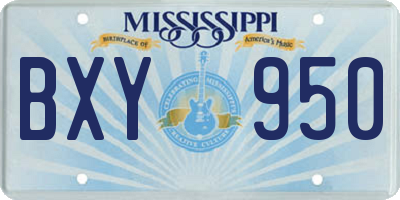 MS license plate BXY950