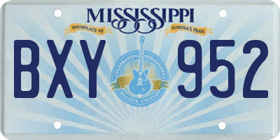 MS license plate BXY952
