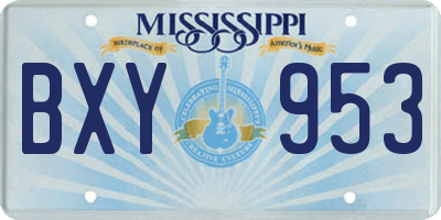 MS license plate BXY953