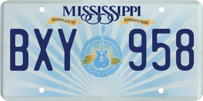 MS license plate BXY958