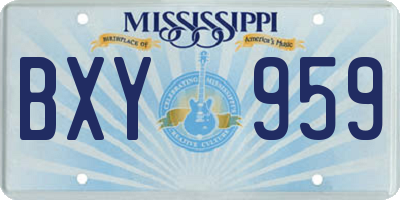 MS license plate BXY959