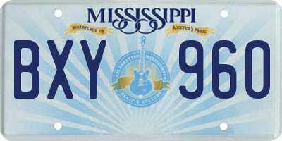 MS license plate BXY960