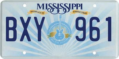 MS license plate BXY961