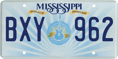 MS license plate BXY962