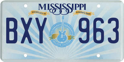 MS license plate BXY963