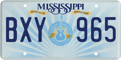 MS license plate BXY965