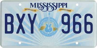 MS license plate BXY966