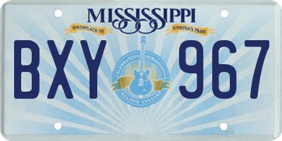 MS license plate BXY967