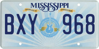 MS license plate BXY968