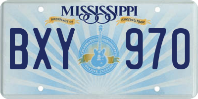 MS license plate BXY970