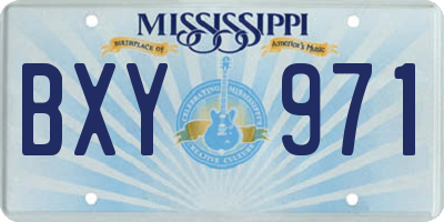 MS license plate BXY971