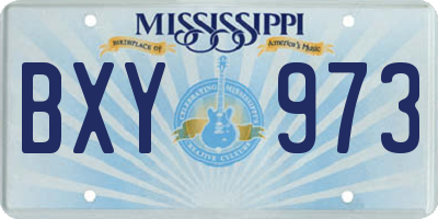 MS license plate BXY973