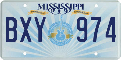 MS license plate BXY974