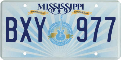 MS license plate BXY977