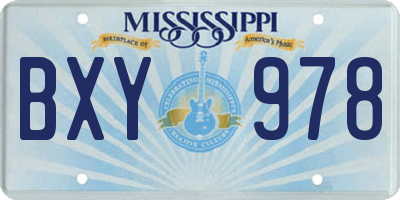 MS license plate BXY978
