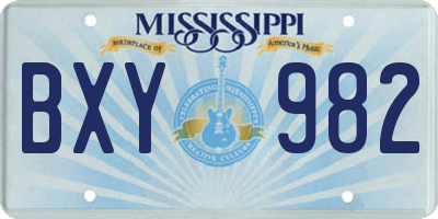 MS license plate BXY982
