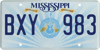MS license plate BXY983