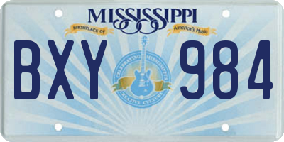 MS license plate BXY984