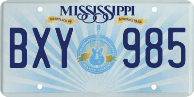 MS license plate BXY985