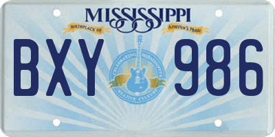 MS license plate BXY986
