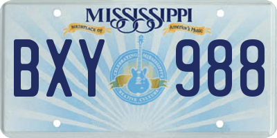 MS license plate BXY988