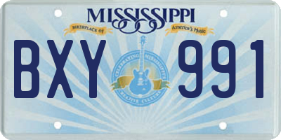 MS license plate BXY991