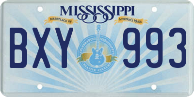 MS license plate BXY993