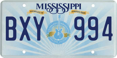 MS license plate BXY994