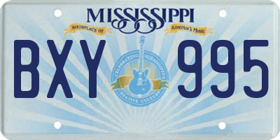MS license plate BXY995