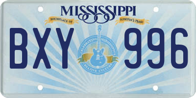 MS license plate BXY996