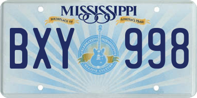 MS license plate BXY998