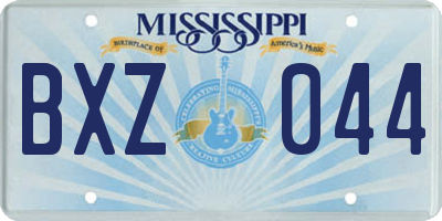 MS license plate BXZ044