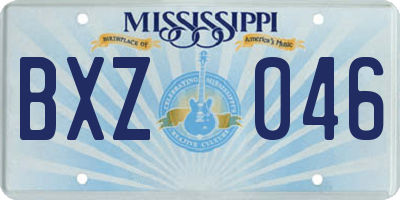 MS license plate BXZ046