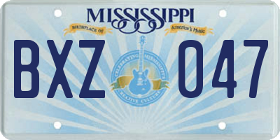 MS license plate BXZ047
