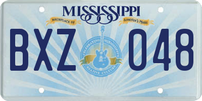 MS license plate BXZ048