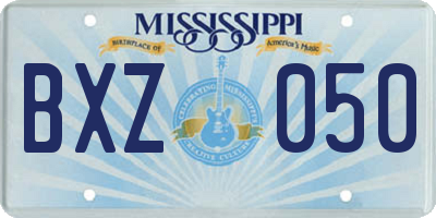 MS license plate BXZ050