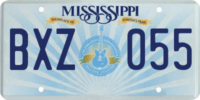 MS license plate BXZ055
