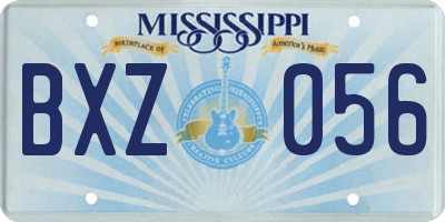 MS license plate BXZ056