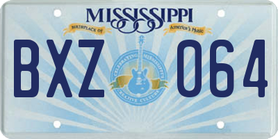 MS license plate BXZ064
