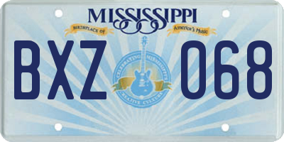 MS license plate BXZ068