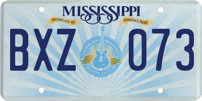 MS license plate BXZ073