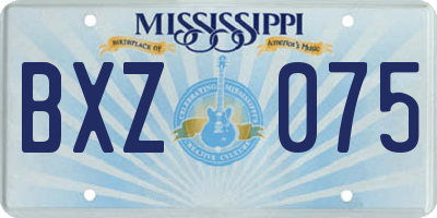 MS license plate BXZ075