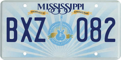 MS license plate BXZ082