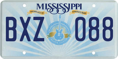 MS license plate BXZ088
