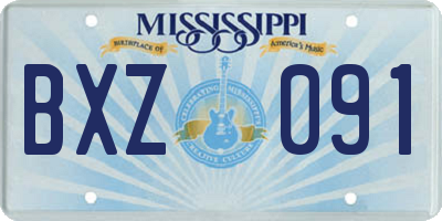 MS license plate BXZ091