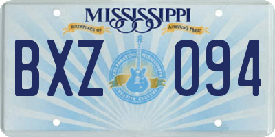 MS license plate BXZ094